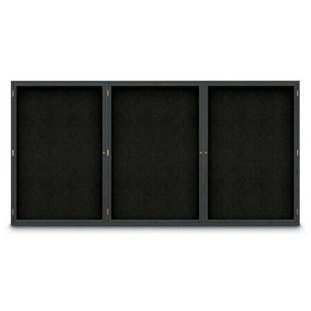 United Visual Products Sliding Door Indoor Enclosed Corkboard, 7 UV9028ACSH-GOLD-AMETHY